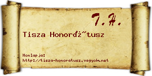 Tisza Honorátusz névjegykártya